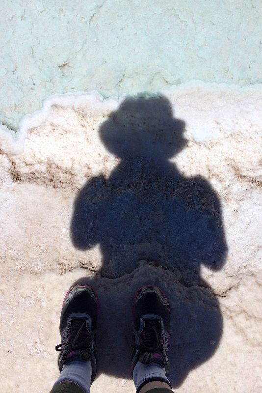 07 Feet Selfie Staring Into A Salt Pool At Salinas Grandes Dry Salt Lake Argentina